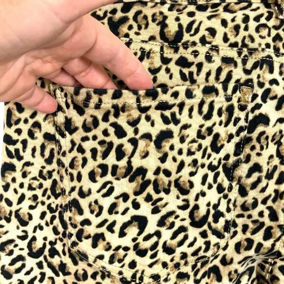 Wonderly Women's Size 14 Mid Rise Skinny Ankle Leopard Print Jeans - Picture 6 of 11